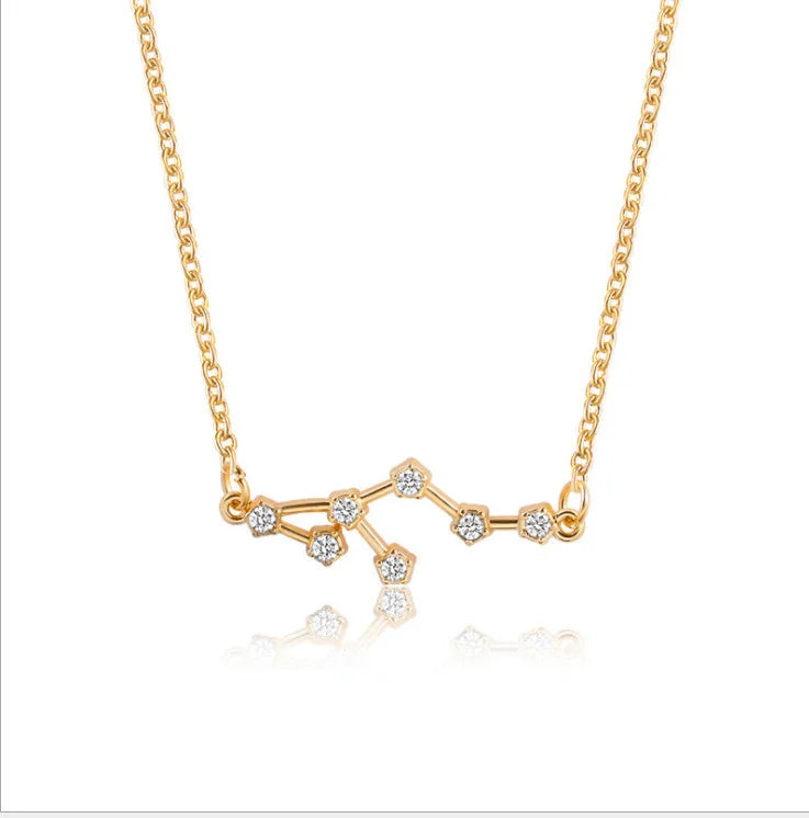 New Constellation Zodiac Sign Necklaces Jewelry for Women Girls Designed 12 Horoscope Taurus Aries Leo Necklaces Jewelry Gifts