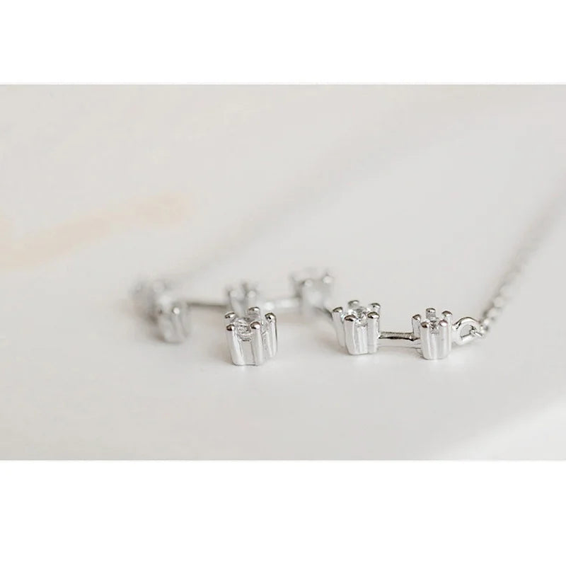 925 Stamp Silver Color Zodiac Collar Necklace Celestial Constellation Necklace Jewelry Best Friend Gift