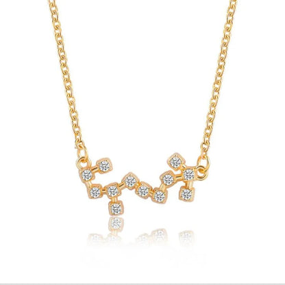 New Constellation Zodiac Sign Necklaces Jewelry for Women Girls Designed 12 Horoscope Taurus Aries Leo Necklaces Jewelry Gifts