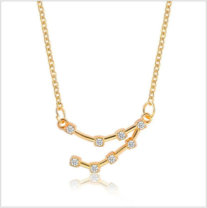 New Constellation Zodiac Sign Necklaces Jewelry for Women Girls Designed 12 Horoscope Taurus Aries Leo Necklaces Jewelry Gifts