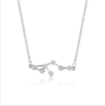 New Constellation Zodiac Sign Necklaces Jewelry for Women Girls Designed 12 Horoscope Taurus Aries Leo Necklaces Jewelry Gifts
