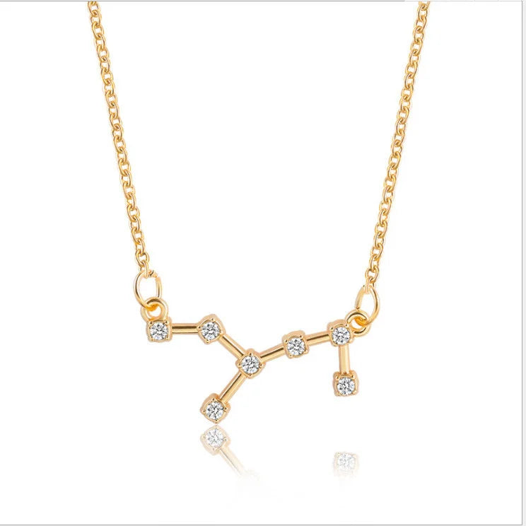 New Constellation Zodiac Sign Necklaces Jewelry for Women Girls Designed 12 Horoscope Taurus Aries Leo Necklaces Jewelry Gifts