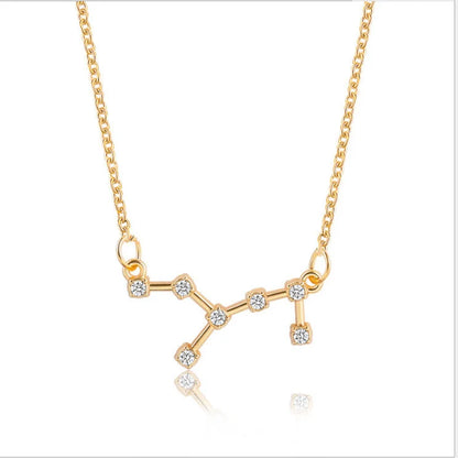 New Constellation Zodiac Sign Necklaces Jewelry for Women Girls Designed 12 Horoscope Taurus Aries Leo Necklaces Jewelry Gifts