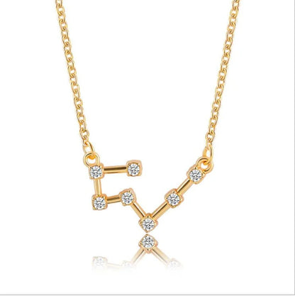 New Constellation Zodiac Sign Necklaces Jewelry for Women Girls Designed 12 Horoscope Taurus Aries Leo Necklaces Jewelry Gifts