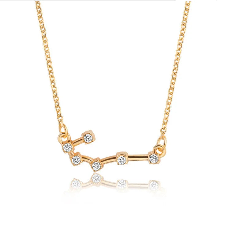 New Constellation Zodiac Sign Necklaces Jewelry for Women Girls Designed 12 Horoscope Taurus Aries Leo Necklaces Jewelry Gifts