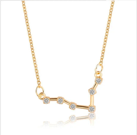 New Constellation Zodiac Sign Necklaces Jewelry for Women Girls Designed 12 Horoscope Taurus Aries Leo Necklaces Jewelry Gifts