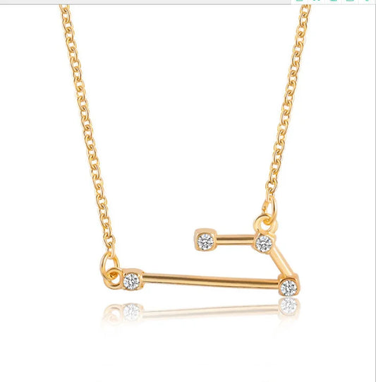 New Constellation Zodiac Sign Necklaces Jewelry for Women Girls Designed 12 Horoscope Taurus Aries Leo Necklaces Jewelry Gifts