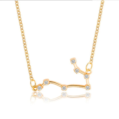 New Constellation Zodiac Sign Necklaces Jewelry for Women Girls Designed 12 Horoscope Taurus Aries Leo Necklaces Jewelry Gifts