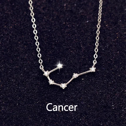 925 Stamp Silver Color Zodiac Collar Necklace Celestial Constellation Necklace Jewelry Best Friend Gift
