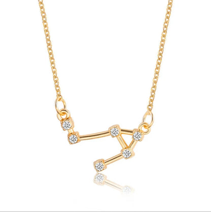 New Constellation Zodiac Sign Necklaces Jewelry for Women Girls Designed 12 Horoscope Taurus Aries Leo Necklaces Jewelry Gifts